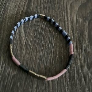 Elegant Pink and Blue Beaded Bracelet